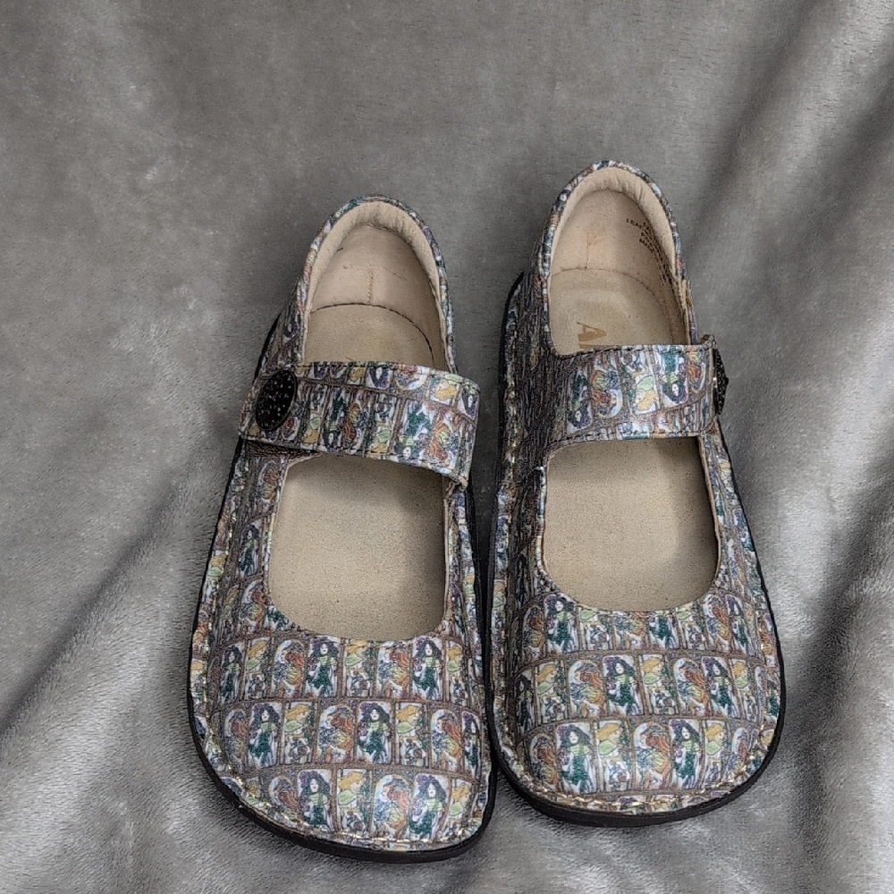 Alegria Paloma I love you Mucha Nursing Shoes Size 38/ 8-8.5 Leather Multicolor